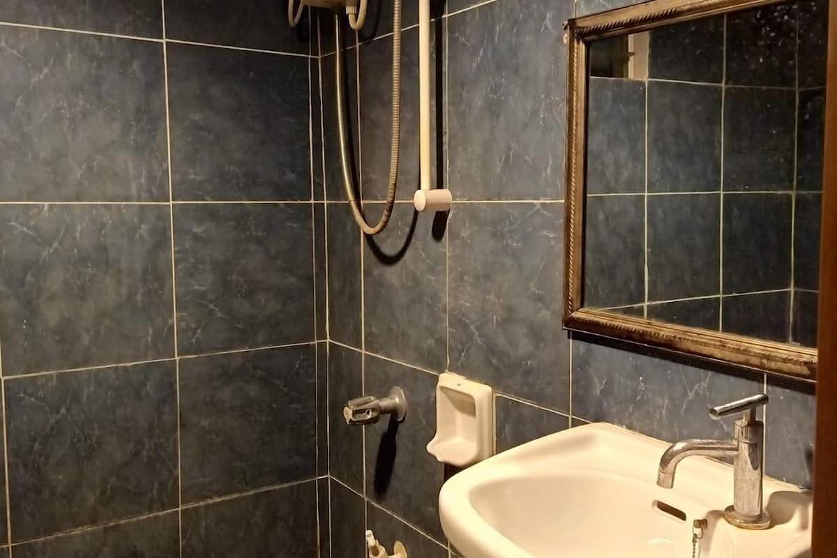 small room | bathroom | shower, free toiletries, towels