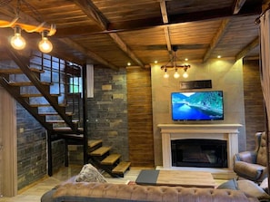 60-inch LCD TV with satellite channels, TV