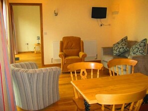 Flat-screen TV, DVD player