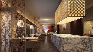 Breakfast, lunch, dinner served; international cuisine