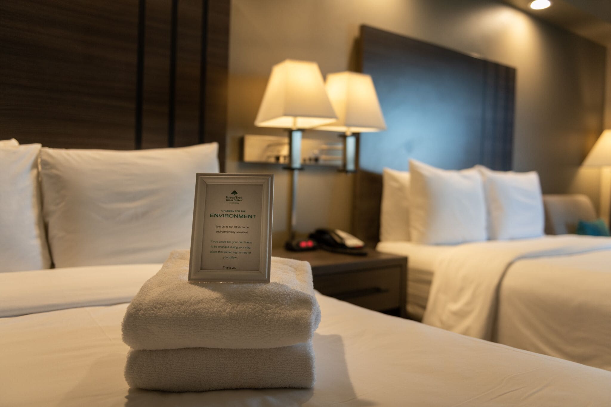 deluxe room, 2 double beds, non smoking | premium bedding, desk, blackout curtains, iron/ironing board