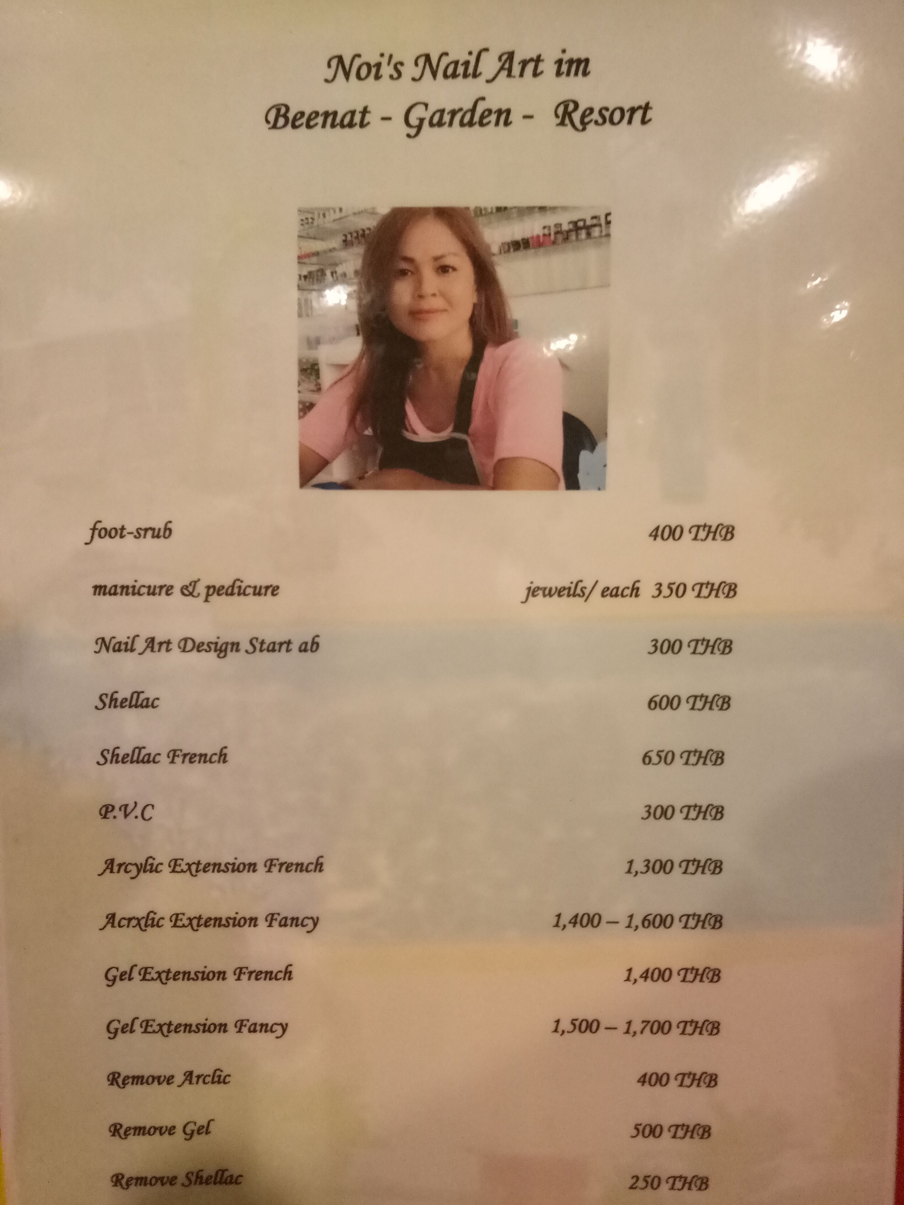 thai massages, reflexology, manicures and pedicures, massages