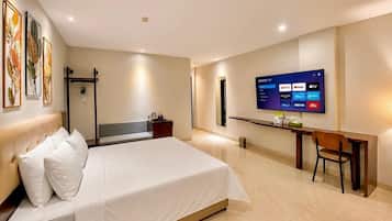 In-room safe, desk, blackout curtains, soundproofing