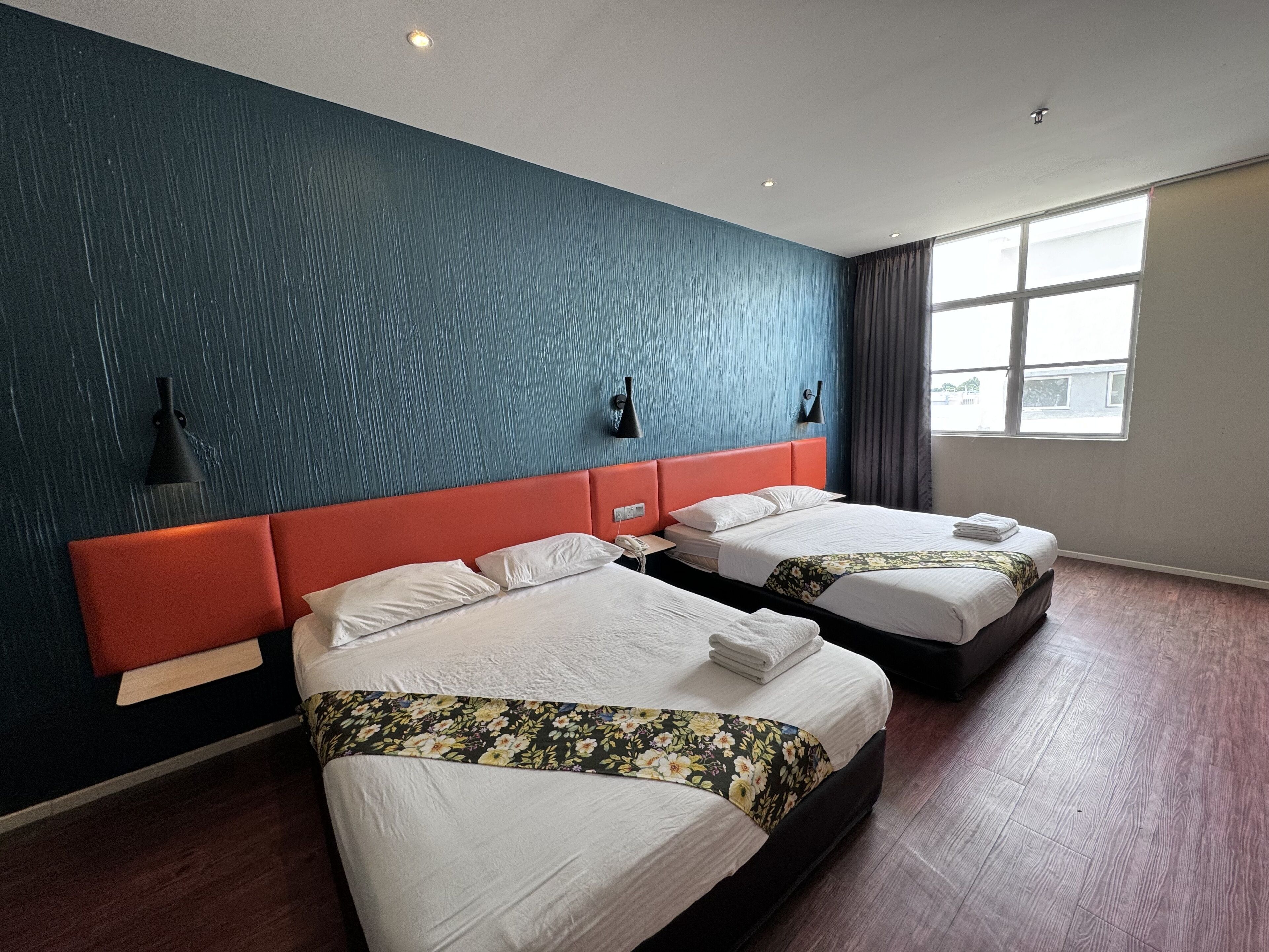 family room window | 1 bedroom, desk, iron/ironing board, rollaway beds