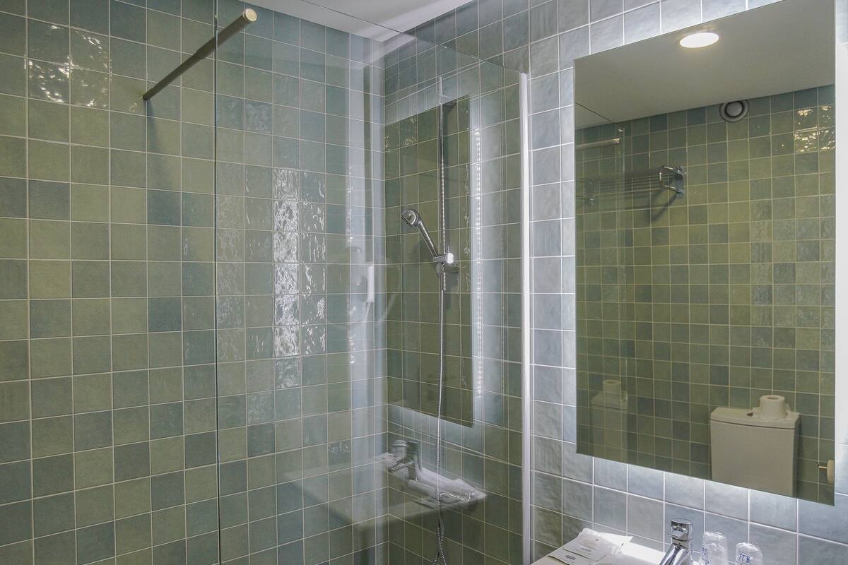 free toiletries, hair dryer, bidet, towels