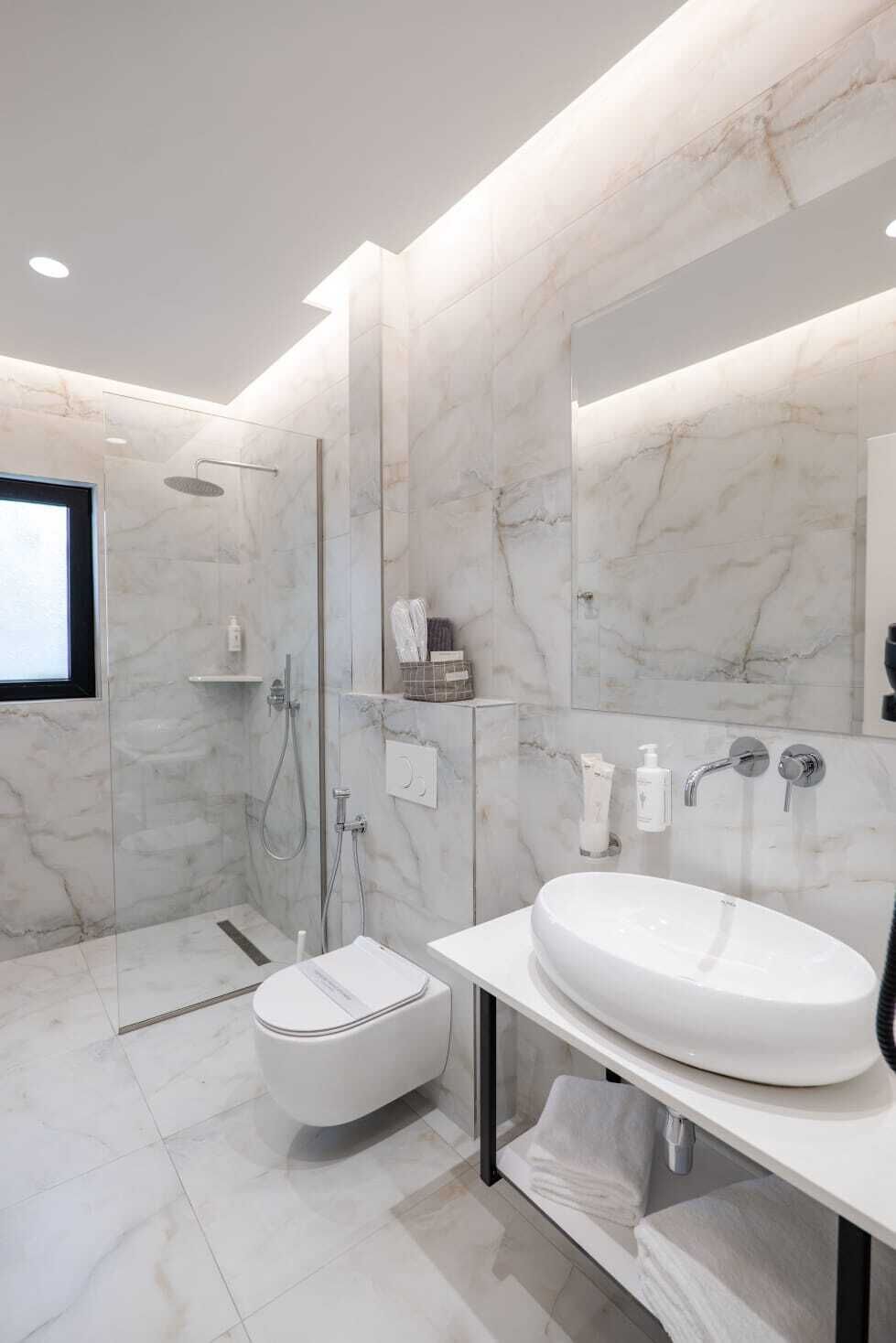 Shower, hair dryer