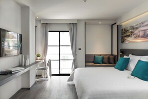 Habitación doble estándar | Ropa de cama de alta calidad y caja de seguridad en la habitación 