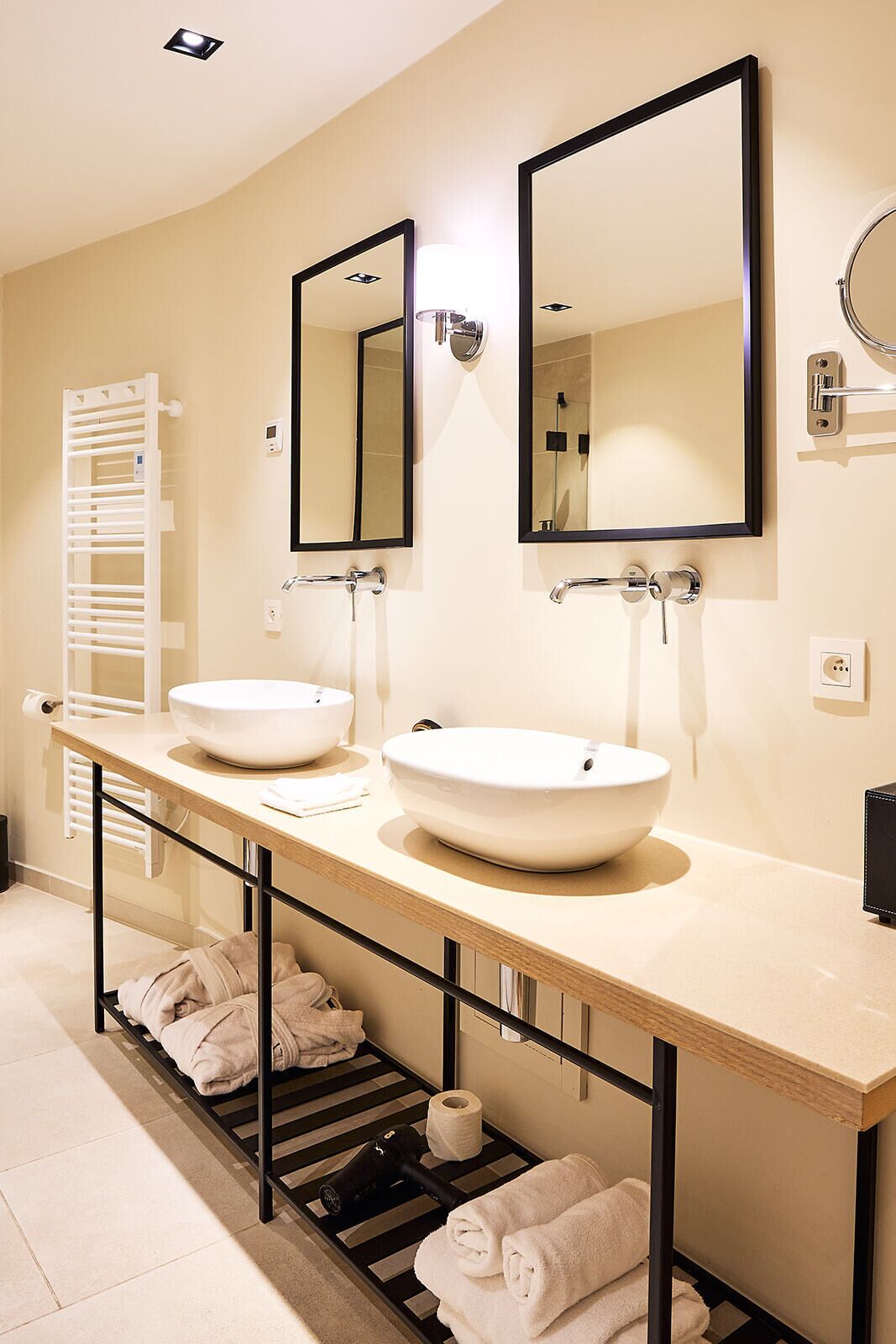 luxury suite | bathroom | free toiletries, hair dryer, slippers, towels