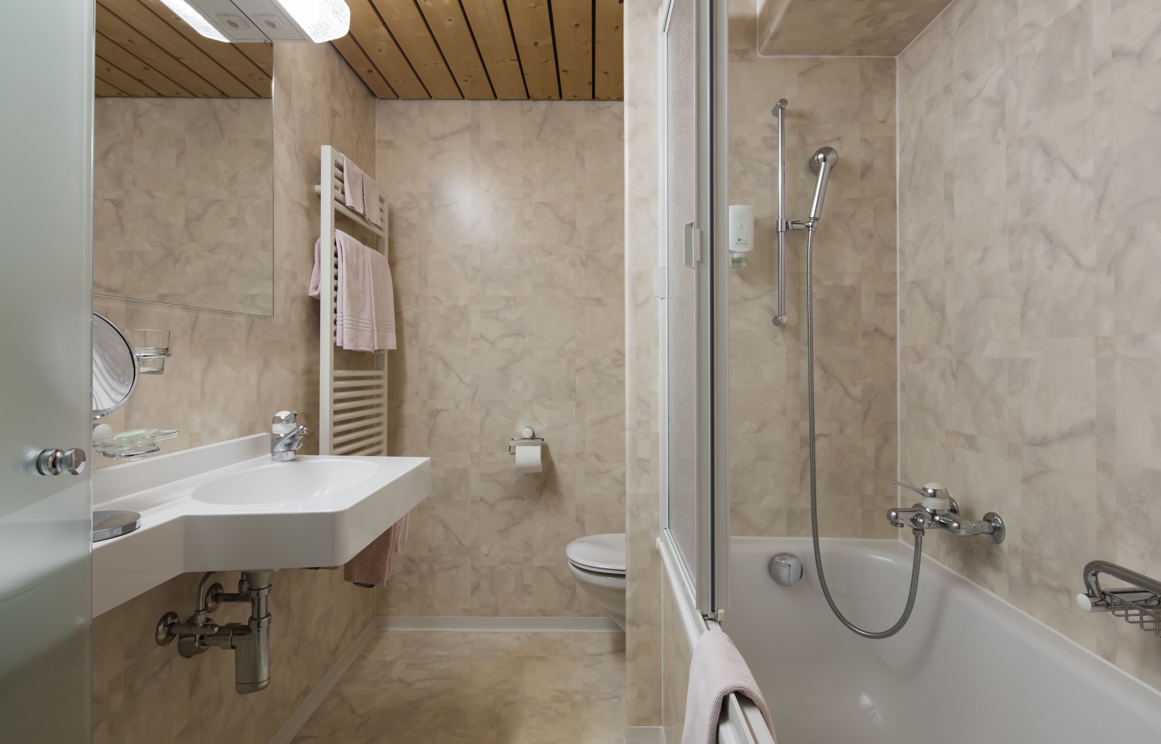 free toiletries, hair dryer, towels