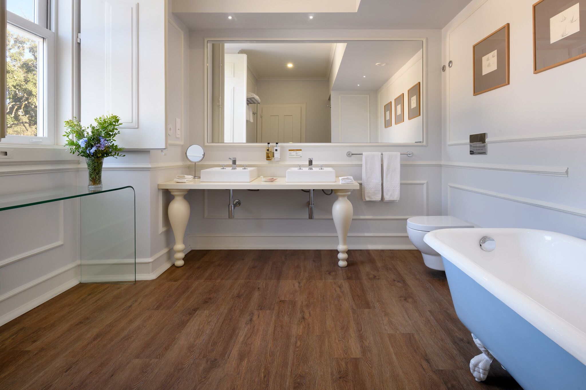 master suite | bathroom | designer toiletries, hair dryer, bathrobes, slippers