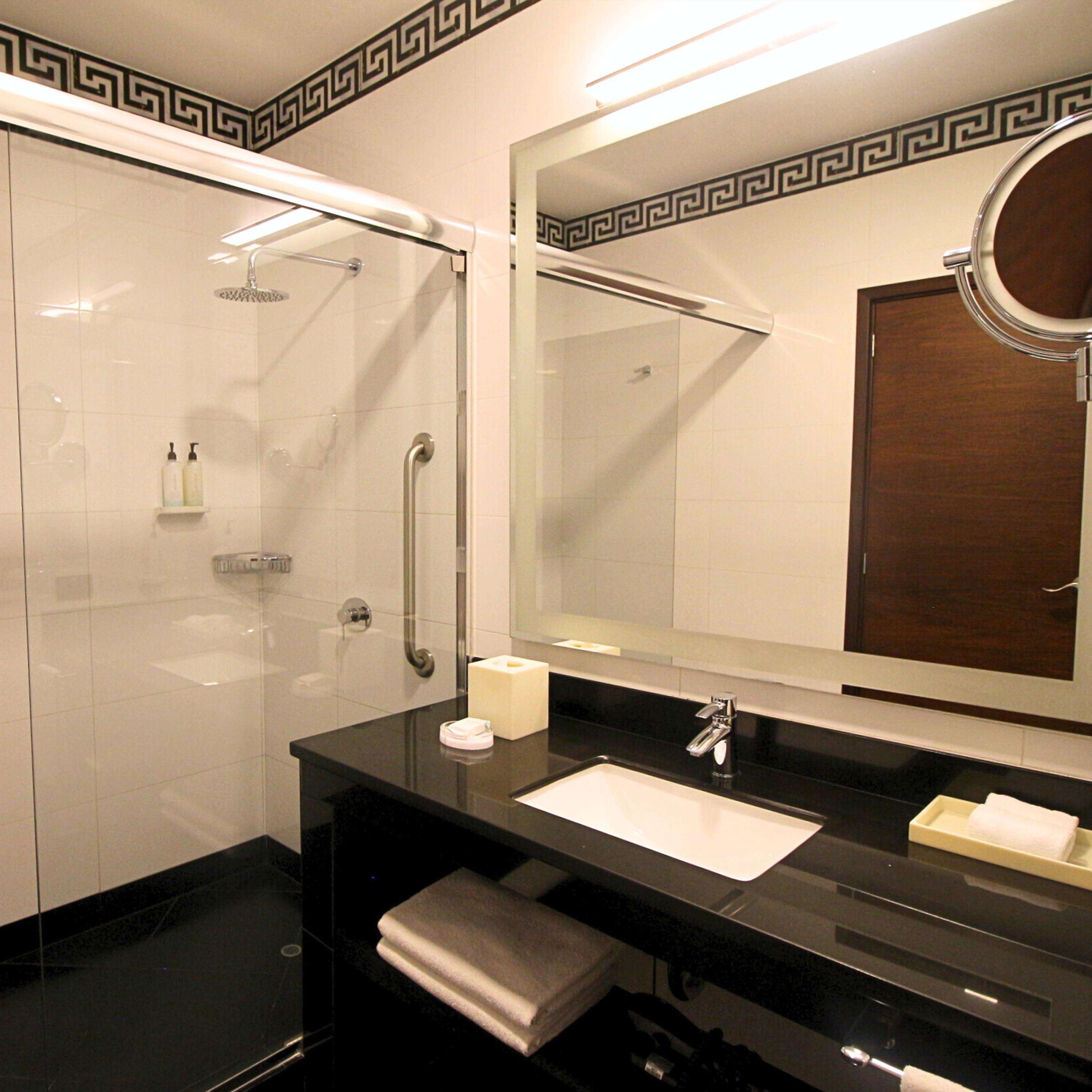 junior suite, 1 king bed, non smoking | bathroom shower