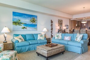 公寓客房, 多張床 (Turquoise Place Unit 1806D) | 起居區 | 平面電視、 DVD 播放機