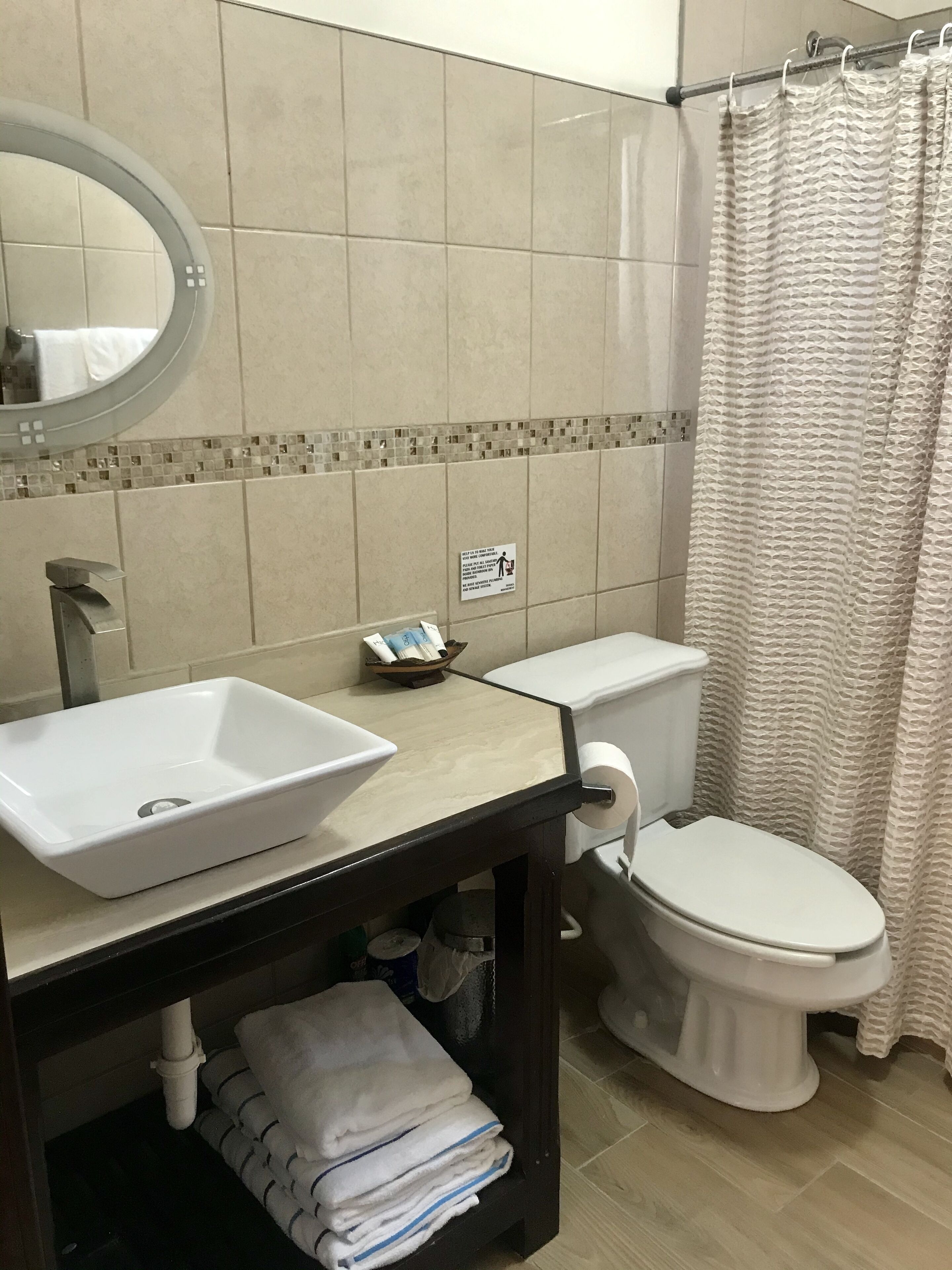 shower, rainfall showerhead, eco-friendly toiletries, hair dryer