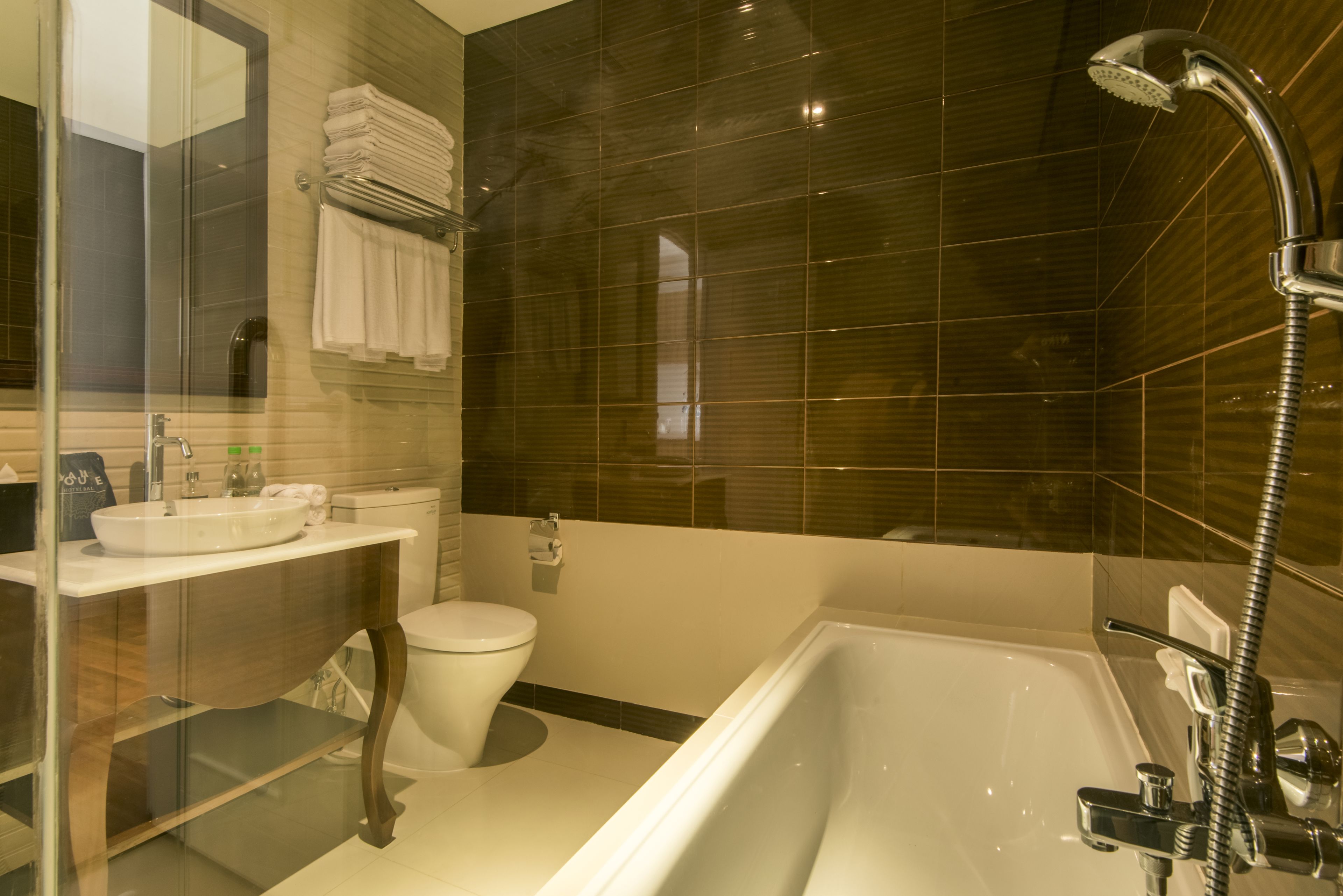 free toiletries, hair dryer, towels