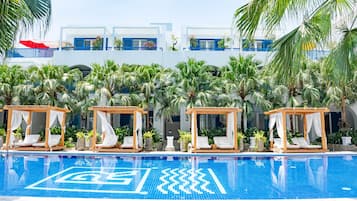 Outdoor pool, open 6:30 AM to 9:00 PM, sun loungers