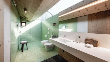 Apartment, 1 Bedroom (Santner ) | Bathroom | Shower, rainfall showerhead, free toiletries, hair dryer