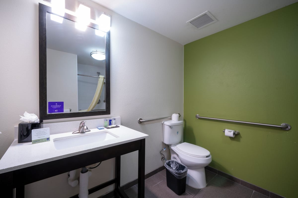 free toiletries, hair dryer, towels, soap