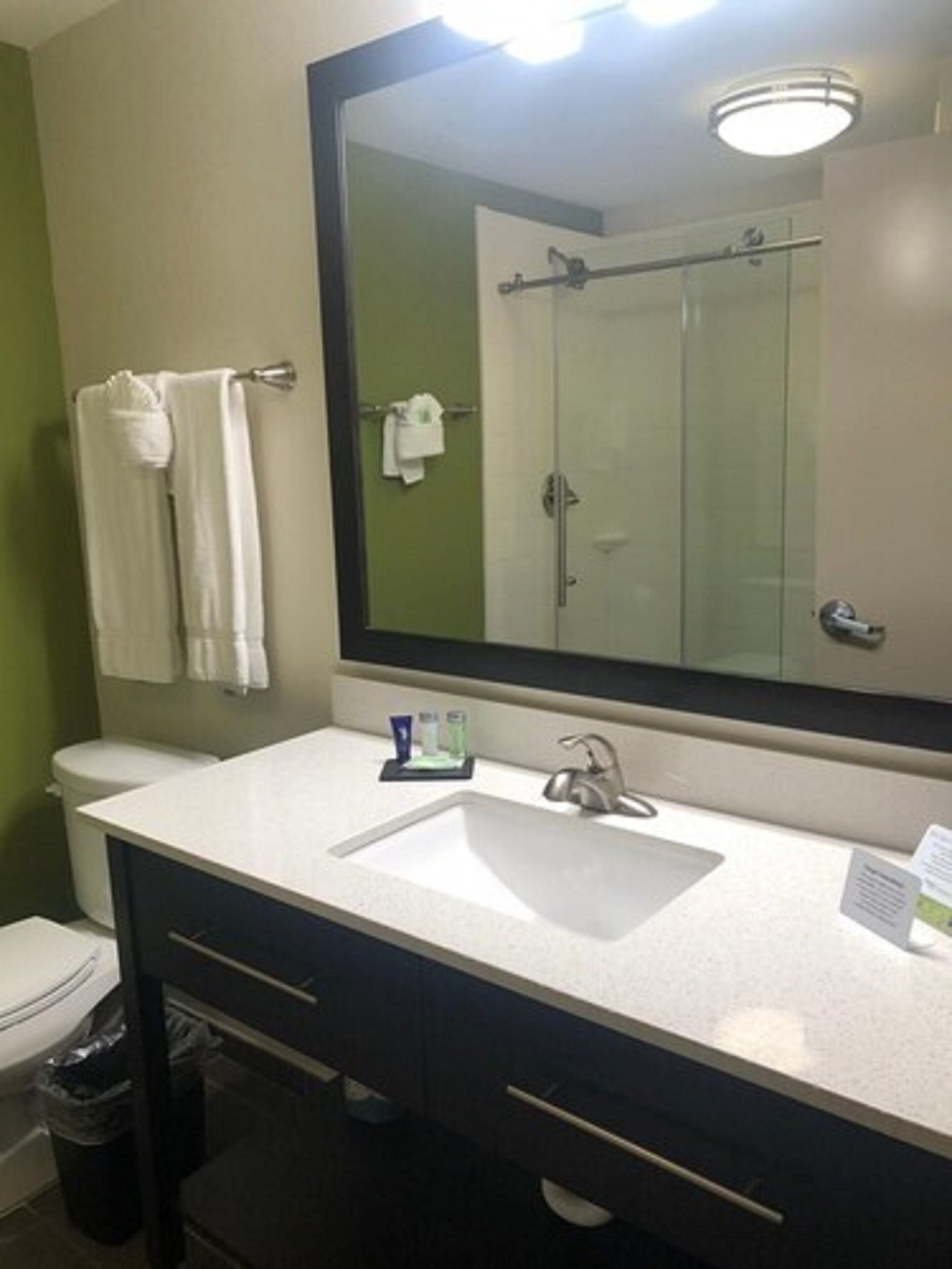 free toiletries, hair dryer, towels, soap