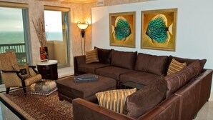 Luxury Condo, 3 Bedrooms, Oceanfront | Living area - Margate 1705 Mike and Lyn's 3 Bedroom Condo by Prista Management (Myrtle Beach)
