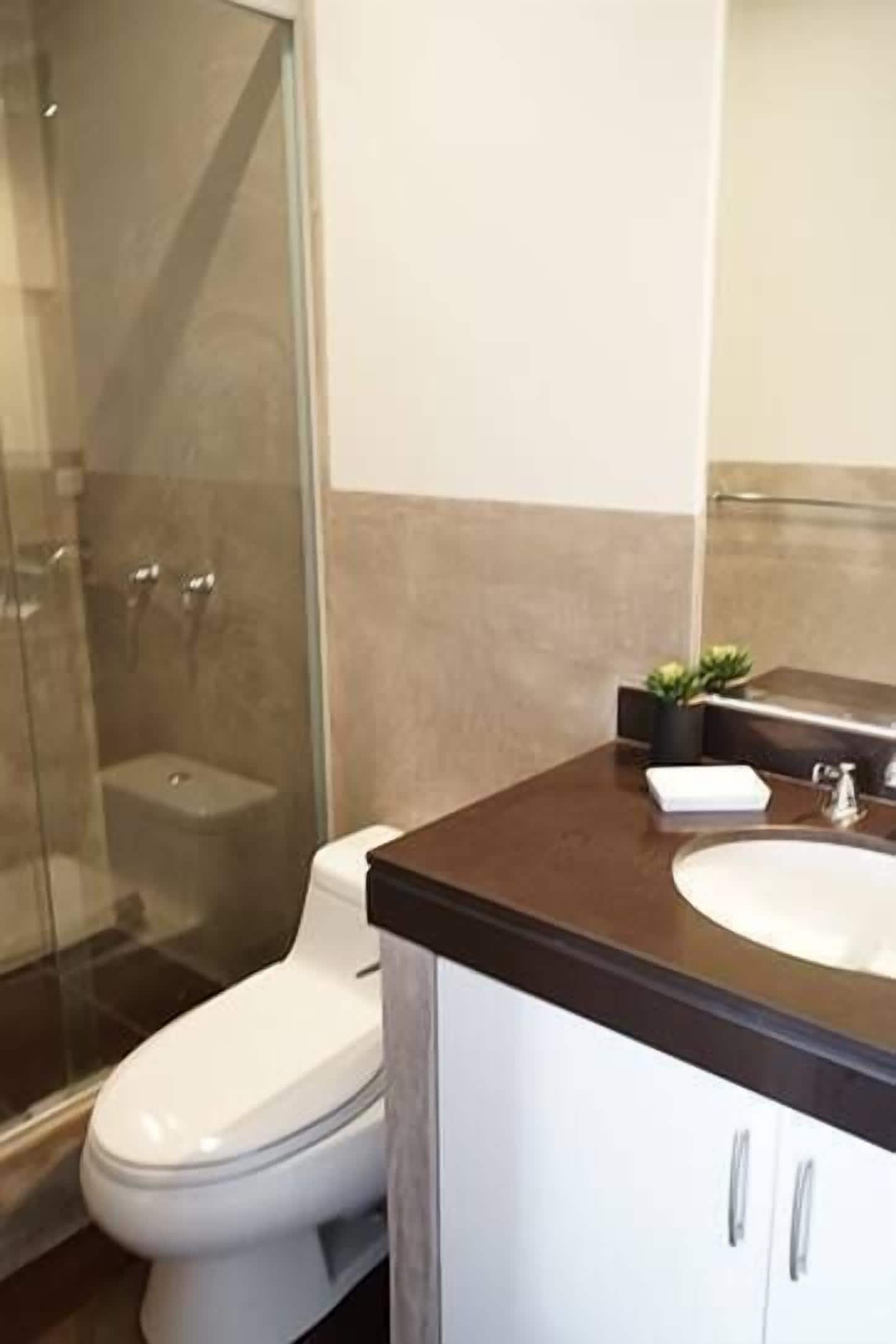 Appartement Confort, 3 chambres | Salle de bain | Douche, articles de toilette gratuits, serviettes fournies, shampoing
