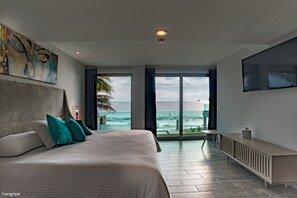 Room, 1 King Bed, Sea View | Iron/ironing board, bed sheets