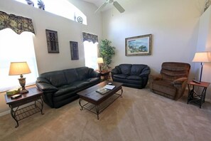 Standard Apartment, 4 Bedrooms | Living area - Luxury Home Close by Theme Parks (Haines City)