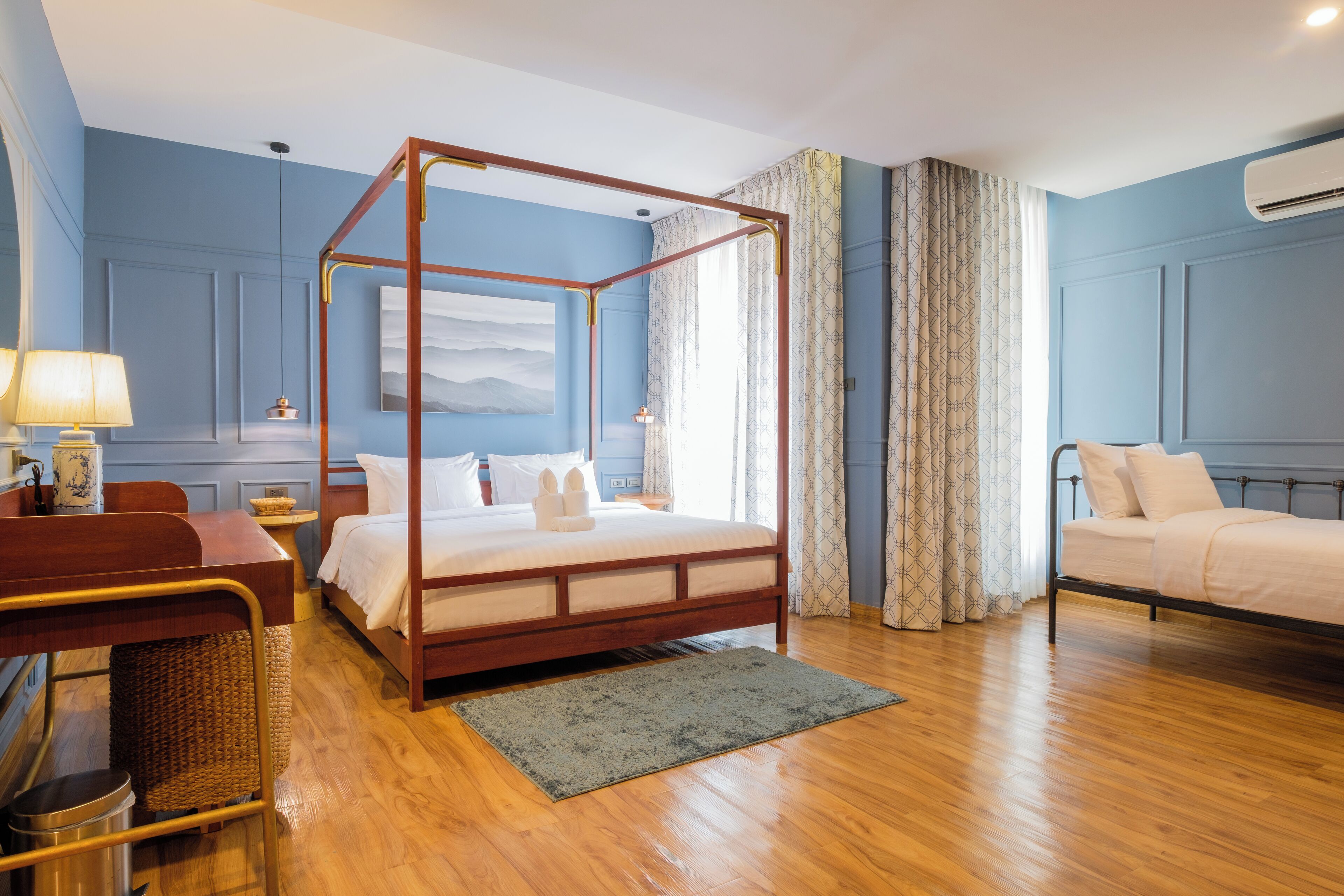 family triple room | free minibar, desk, laptop workspace, blackout curtains