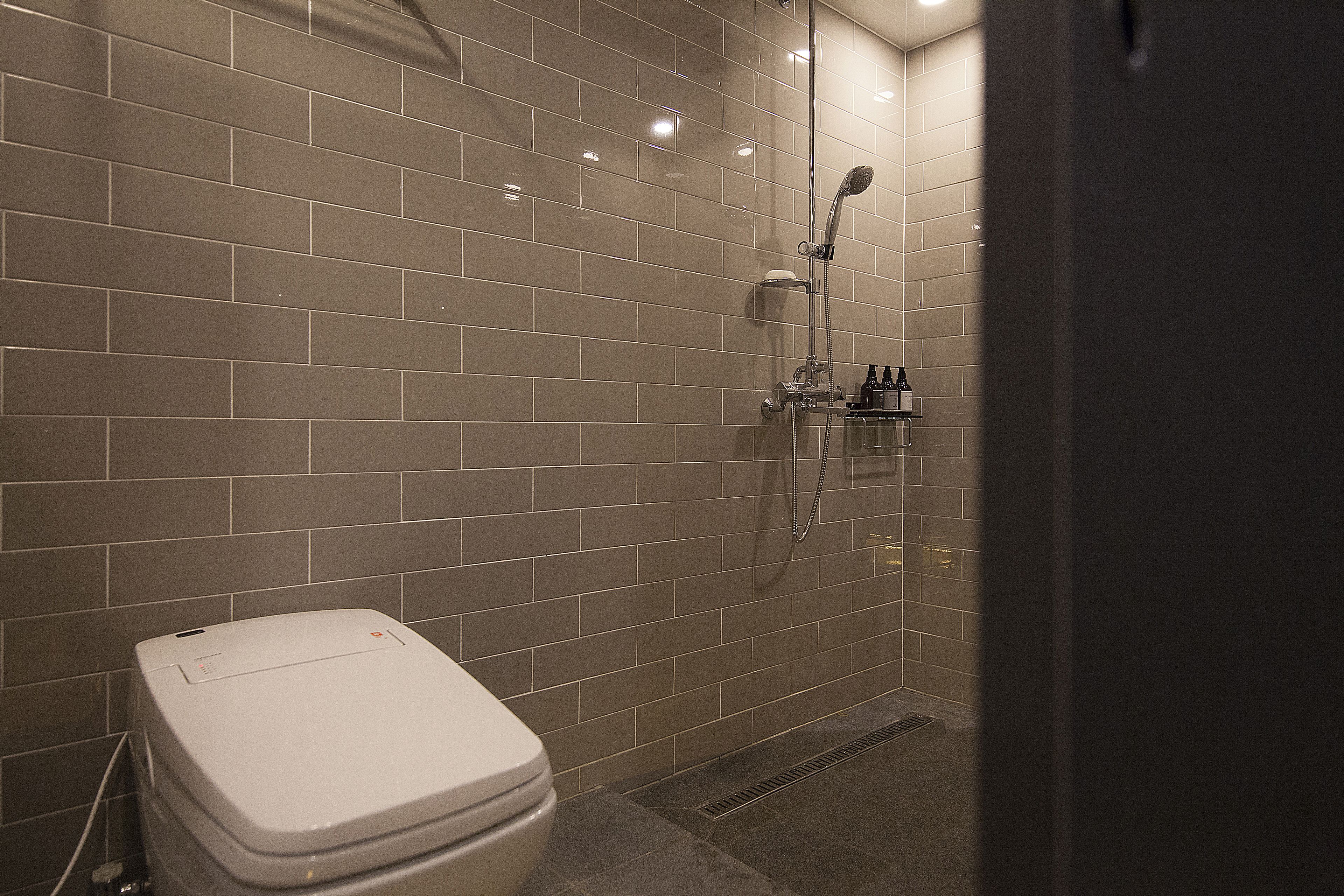 standard double room | bathroom | shower, free toiletries, hair dryer, slippers