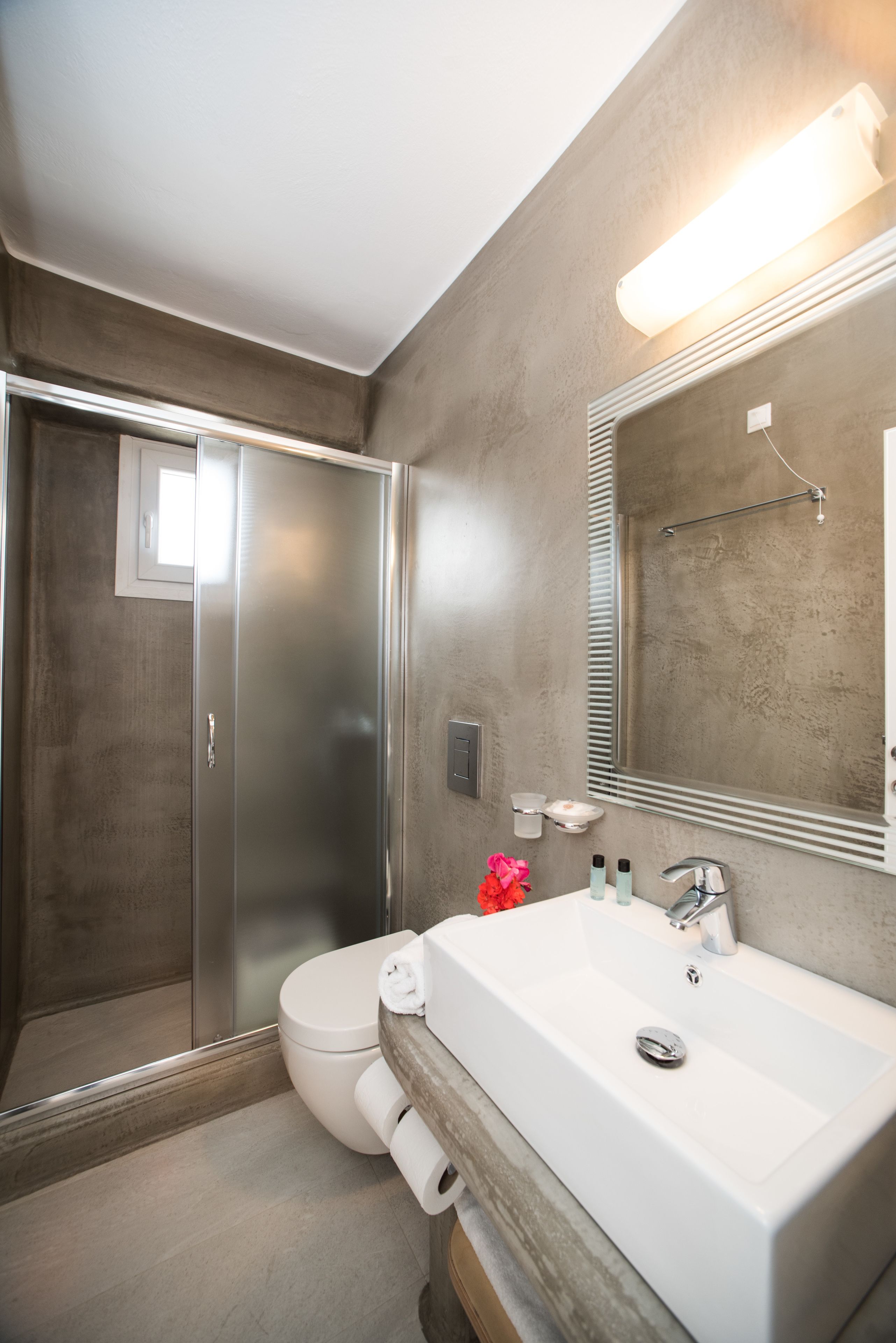 shower, eco-friendly toiletries, hair dryer, towels