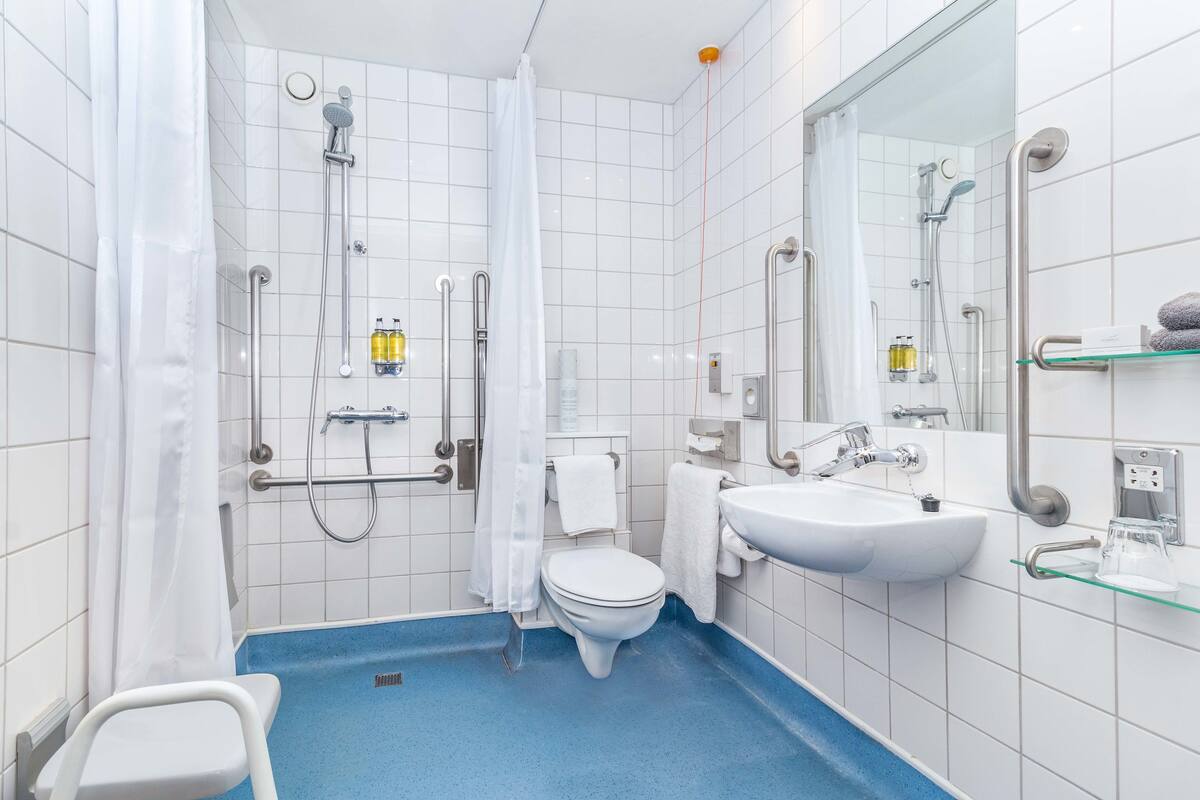 superior double room, 1 double bed | bathroom | combined shower/bathtub, free toiletries, hair dryer, towels