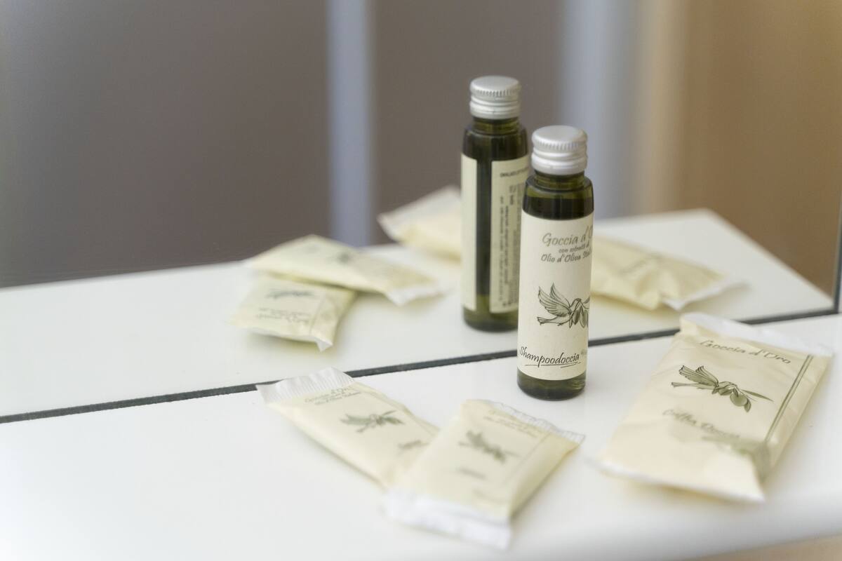 free toiletries, hair dryer, bidet, towels