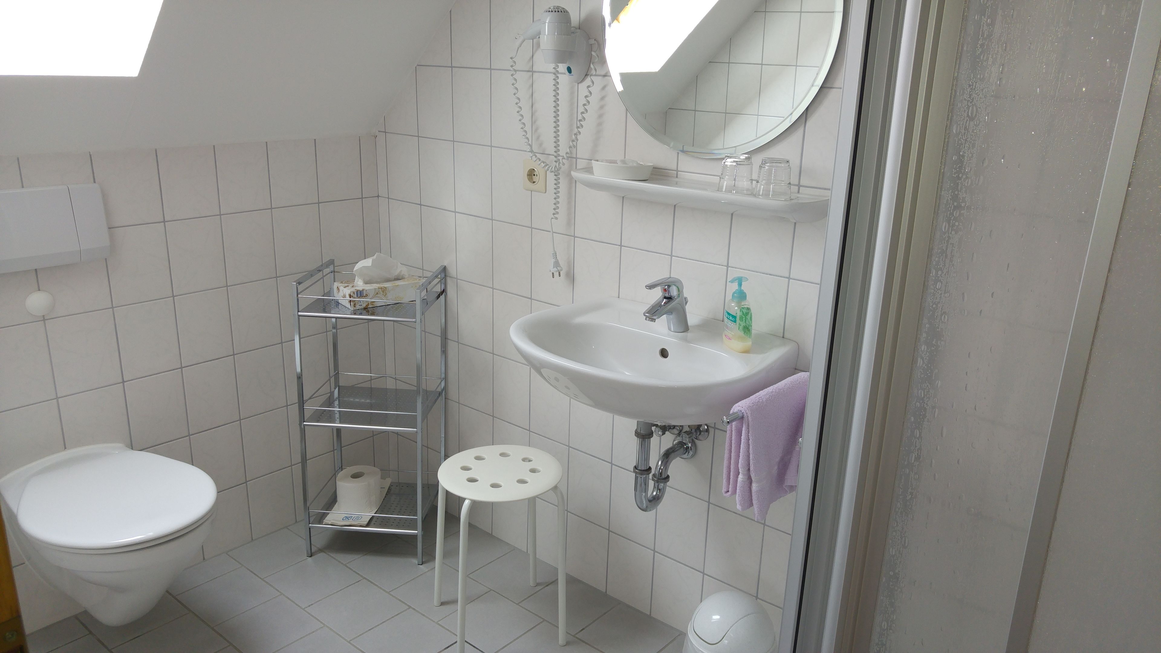 single room | bathroom | shower, free toiletries, hair dryer, towels