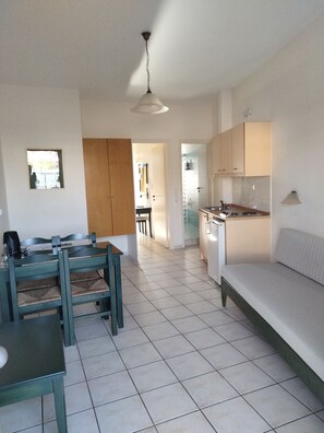 Comfort Apartment, 1 Bedroom, Balcony, Partial Sea View | Living area - Zannis Hotel (Rethymno)
