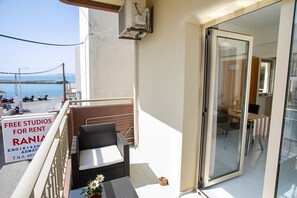 Romantic Double Room, Balcony, Oceanfront | Balcony view - Rania Studios (Hersonissos)