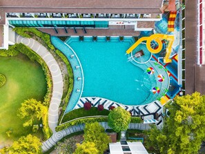 Outdoor pool, open 7:00 AM to 7:00 PM, sun loungers, lifeguards on site