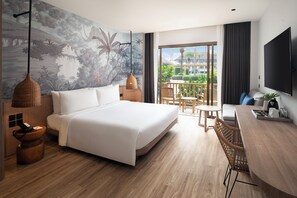 Habitación Deluxe, 1 cama King size, vista al jardín | Ropa de cama de alta calidad y caja de seguridad en la habitación 