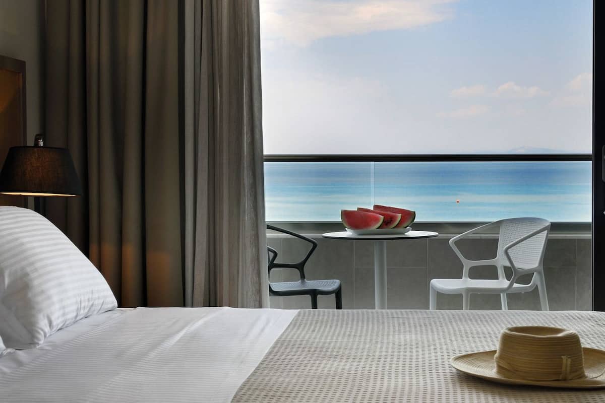 double room, sea view | in-room safe, desk, soundproofing, iron/ironing board