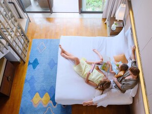 Down comforters, pillowtop beds, in-room safe, desk