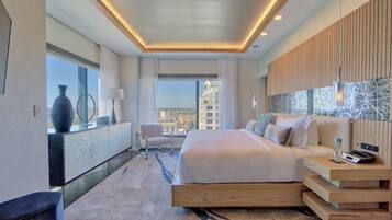 Suite presidencial, 1 habitación, no fumadores | Zona de estar | Televisión de pantalla plana de 50 pulgadas con canales por cable