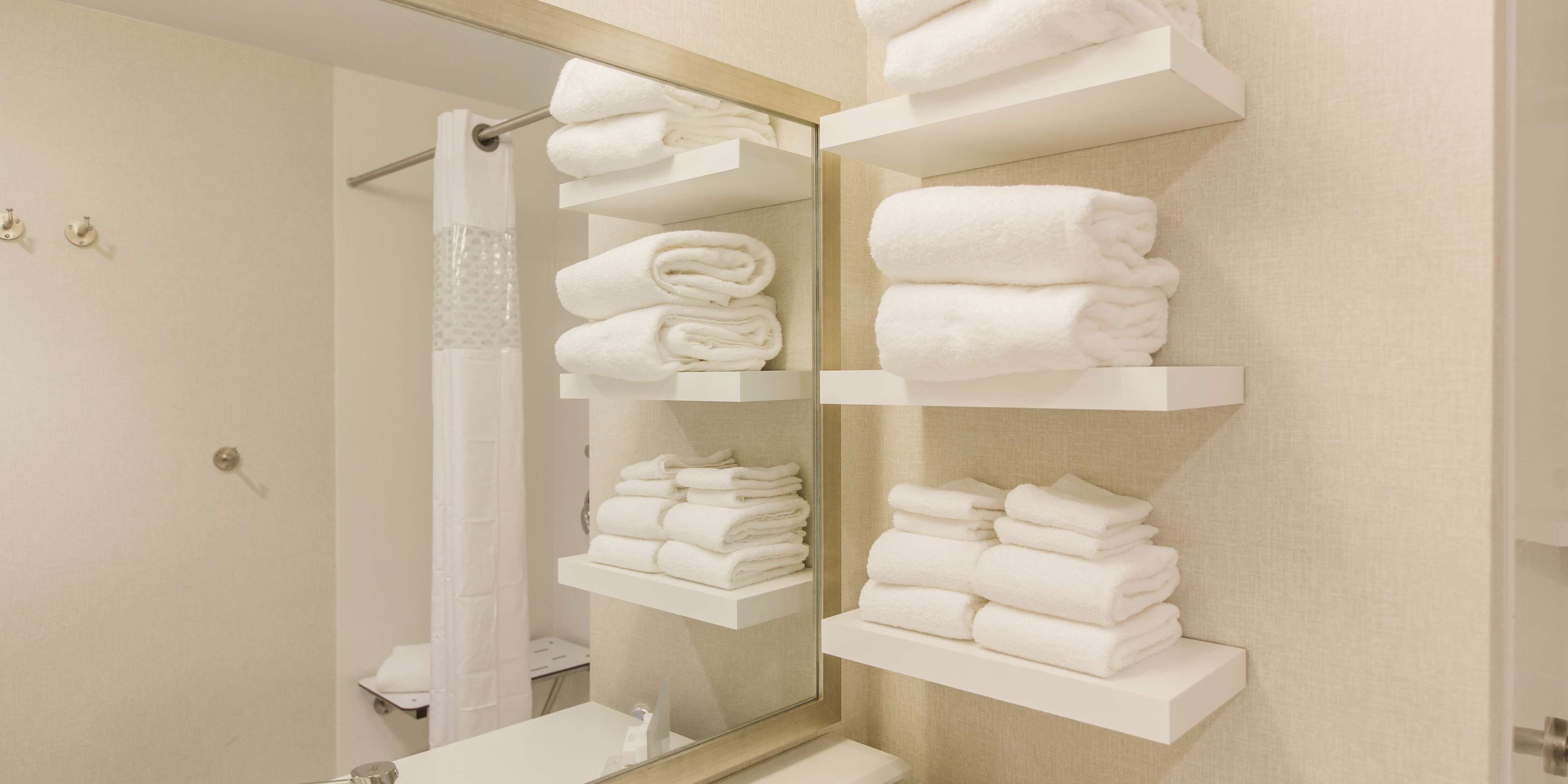 free toiletries, hair dryer, towels