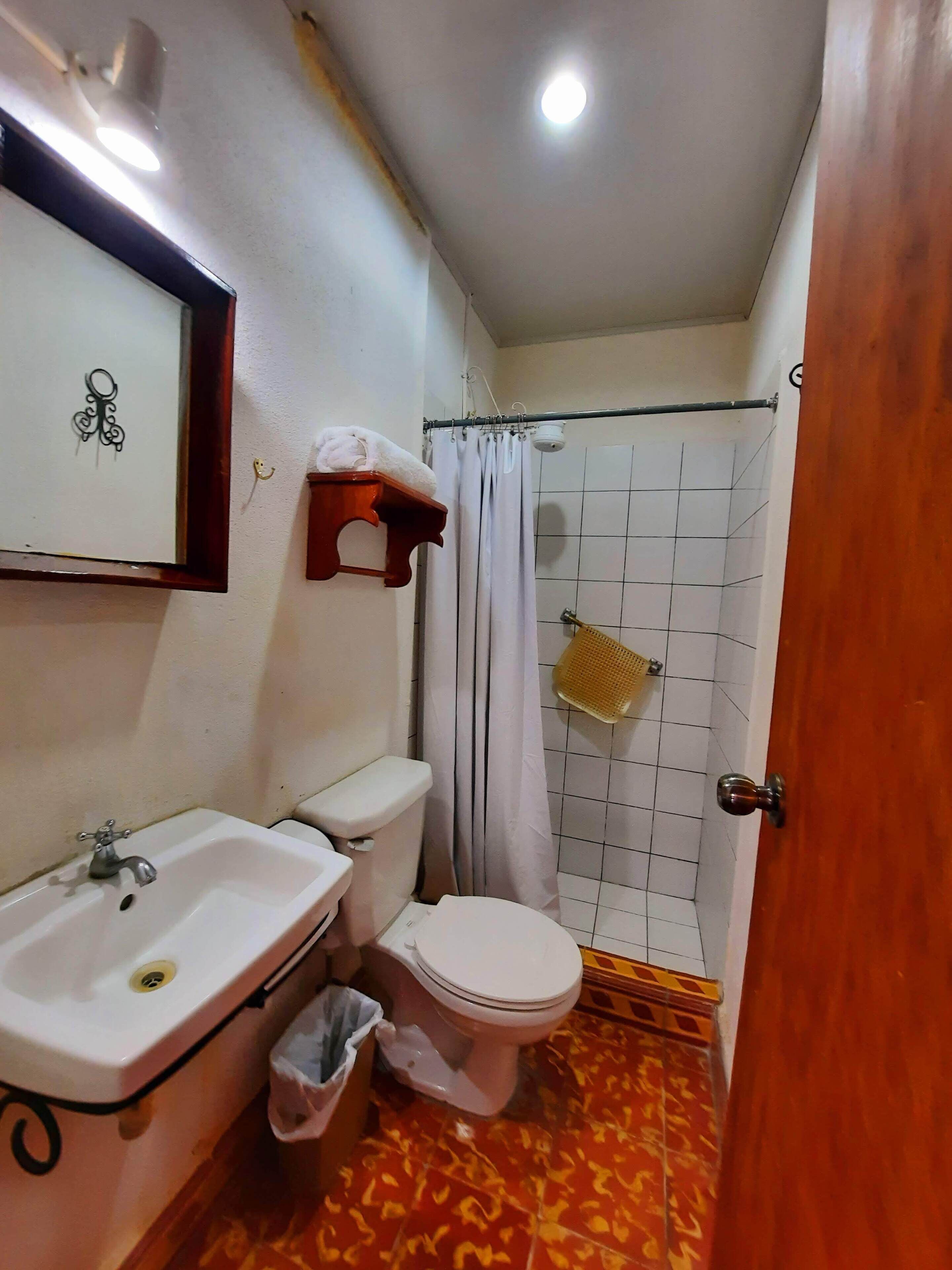 family room | bathroom | shower, free toiletries, towels