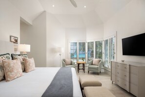 Ático, 4 habitaciones, frente al mar | 1 dormitorio, ropa de cama de alta calidad, caja fuerte y escritorio