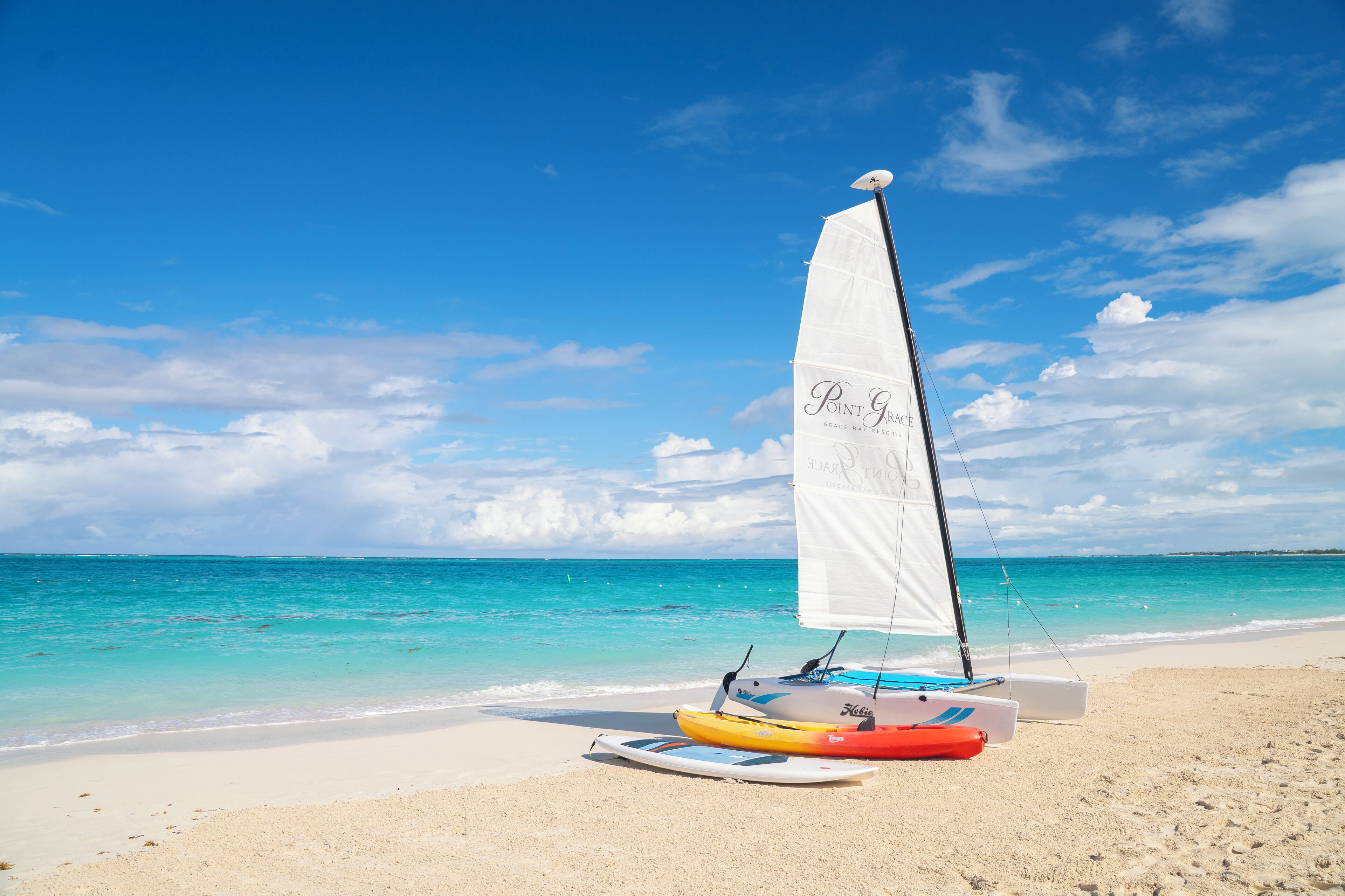 On the beach, white sand, snorkeling, surfing