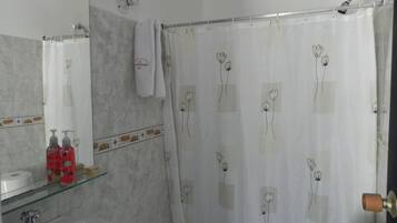 Single Room | Bathroom | Shower, hair dryer, towels