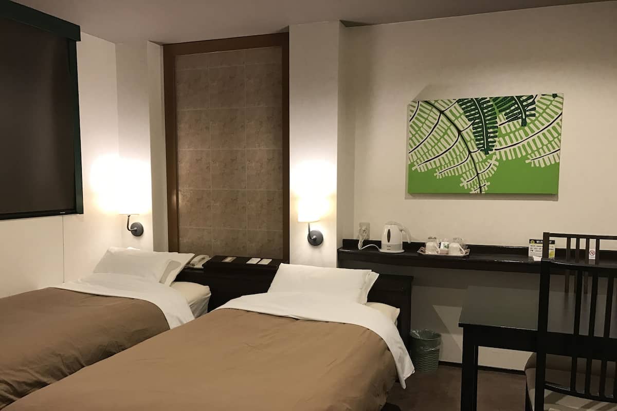 Twin Room, Non Smoking | 1 bedroom, desk, laptop workspace, iron/ironing board