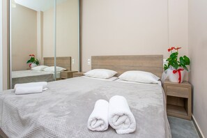 Apartment, 2 Bedrooms (Semi Basement) | In-room safe, free cots/infant beds, WiFi, bed sheets - Hermes Hotel (Hersonissos)