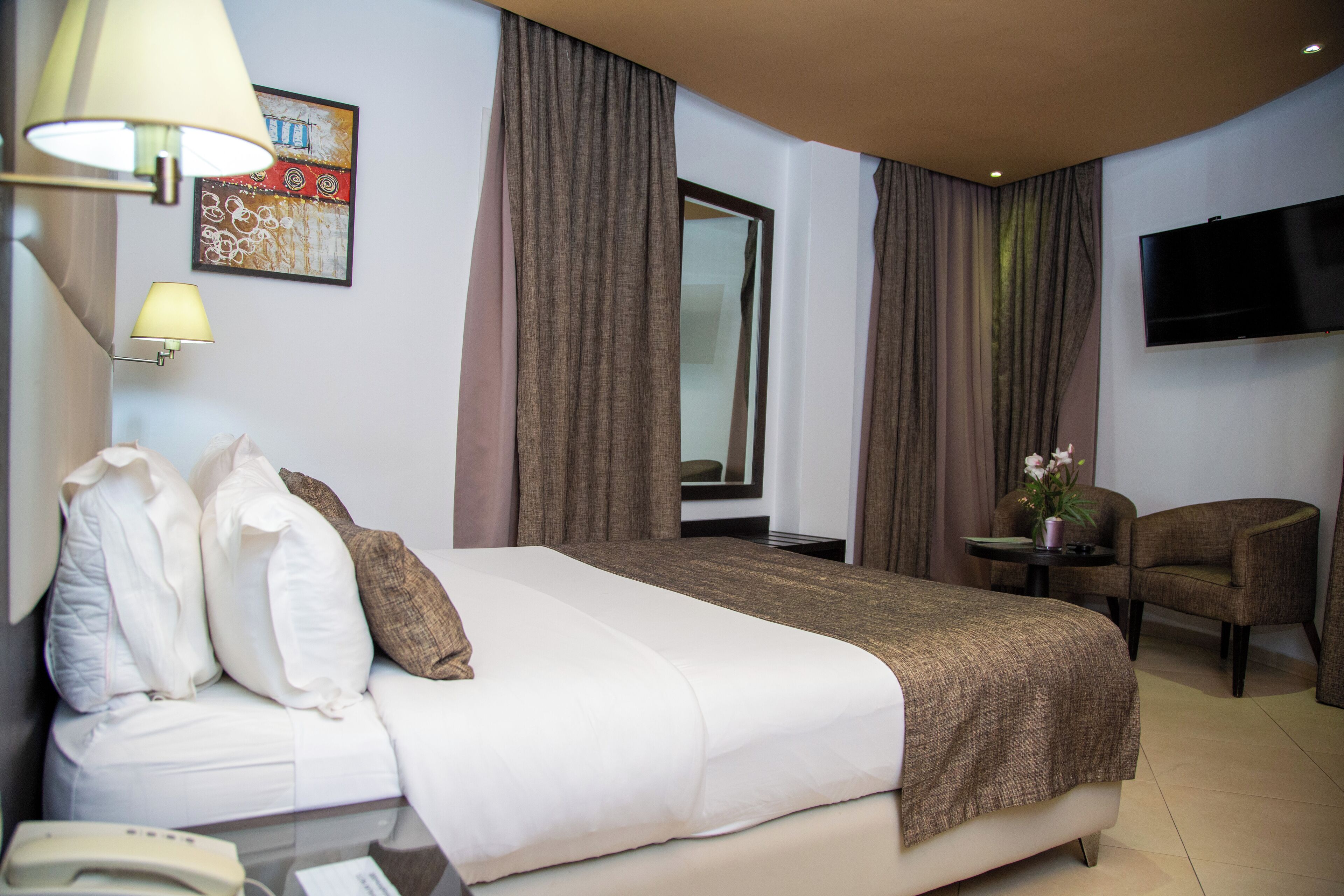 deluxe double room | premium bedding, in-room safe, desk, blackout curtains