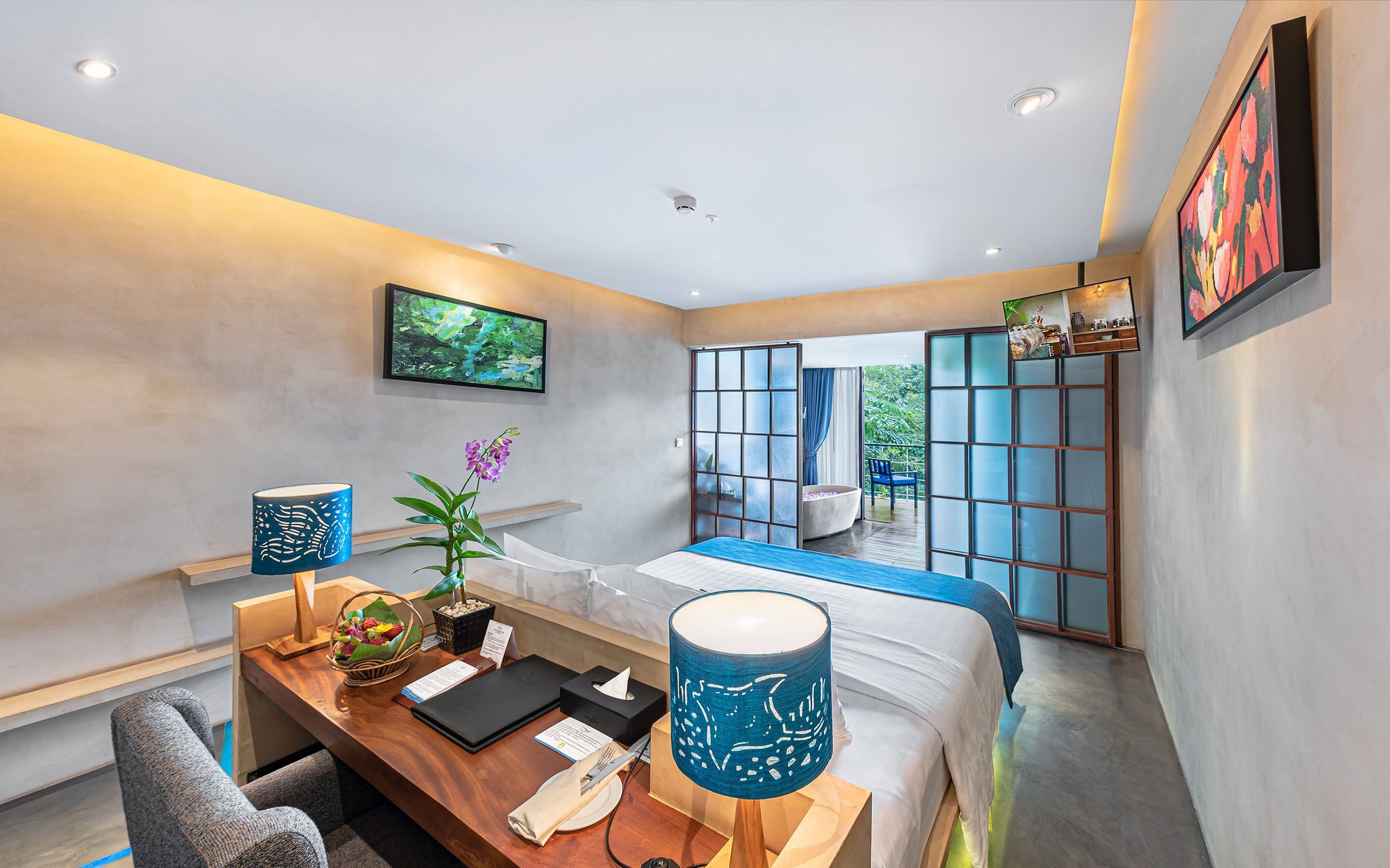 egyptian cotton sheets, premium bedding, pillow-top beds, minibar