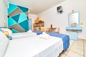 Standard Studio | Private kitchenette | Fridge, stovetop, cookware/dishes/utensils - Village Oasis (Hersonissos)