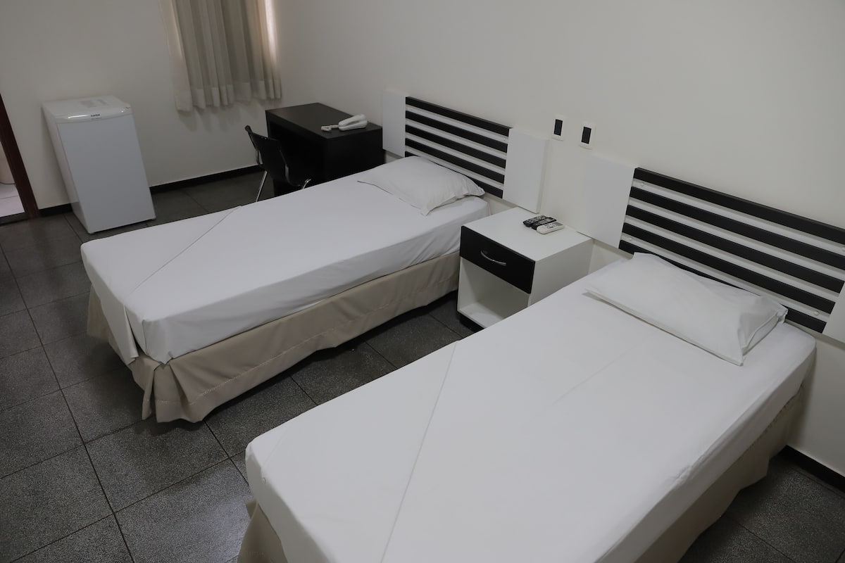 Minibar, desk, laptop workspace, blackout curtains